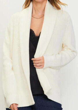 Skies Are Blue off-white shawl collar cardigan sweater ivory size small 2-8